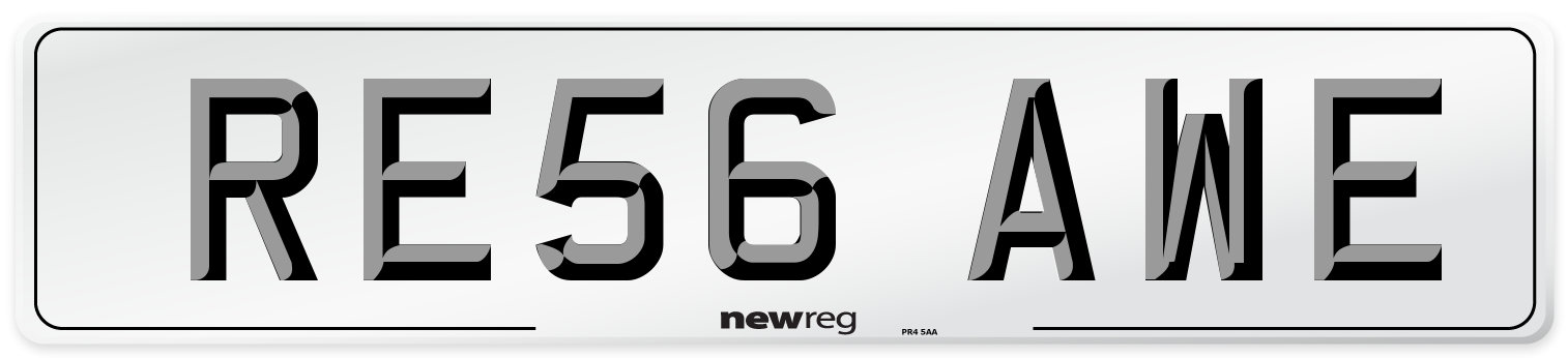 RE56 AWE Number Plate from New Reg